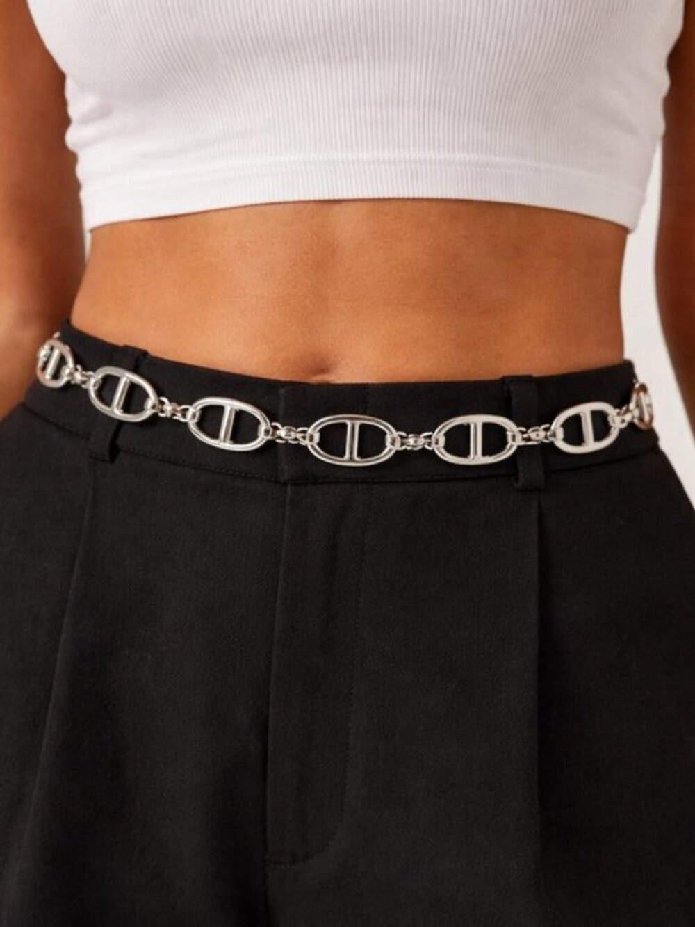 Michael Kors Silver Chain Link Belt Adjustable Lobster Clasp 41” NWT